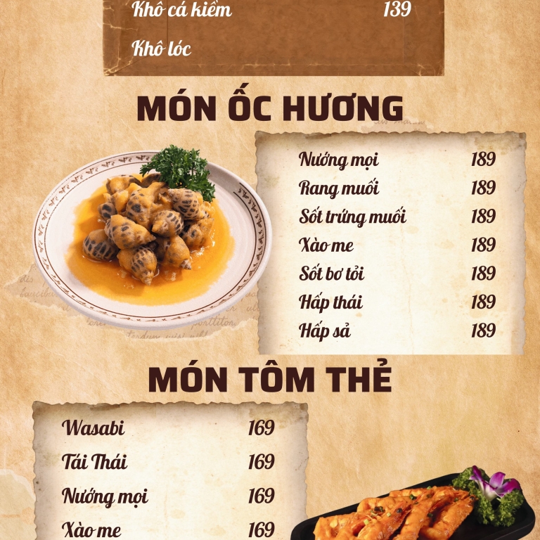 Các món khô, hải sản