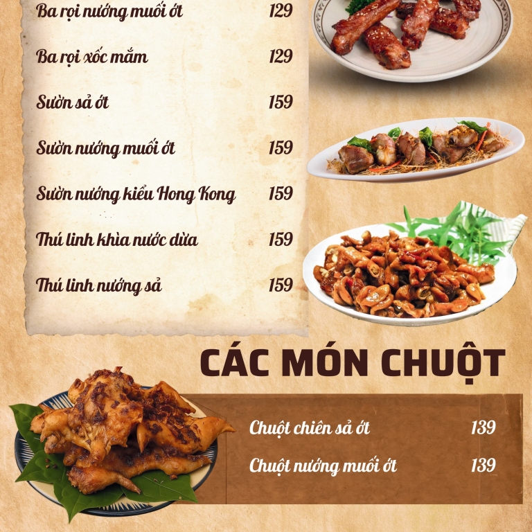 Các món heo, chuột